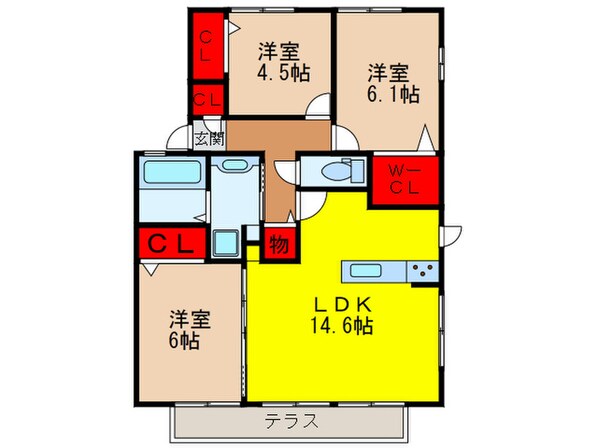 グランフリーデＢ棟の物件間取画像